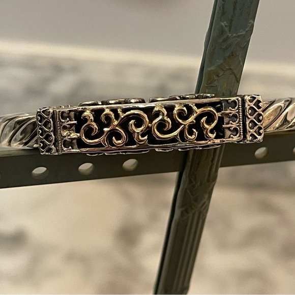 Silpada Rare Sterling Silver & 14k Yellow Gold Bangle Bracelet - Picture 7 of 10